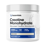 Bucked Up Essentials Creatine Monohydrate for Enhanced Muscle Performance - Unflavored, 50 Servings'