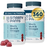 SmartyPants Men's Multivitamin Gummy Vitamins with Omega 3 - 2-Pack, 180 Ct