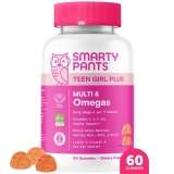 SmartyPants Teen Girl Plus Multi & Omega-3 Gummies, Improved Formula, 60 Count