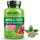 NATURELO Whole Food Multivitamin for Women - Energy & Heart Health - Non GMO - 240 Capsules