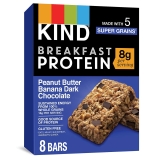 KIND  Breakfast Bars: Peanut Butter Banana Dark Chocolate - 8G Protein, Gluten-Free, 4 Bars x 2 Pack"