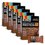 KIND Dark Chocolate Cocoa Breakfast Bars, Gluten Free, 8g Protein, 30 Pack