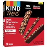 KIND Dark Chocolate Cherry Cashew Bars, Gluten-Free, Low Sugar, 60 Count