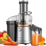 GDOR 1200W Juicer with Wide Chute & Titanium Blade, Dual Speed Extractor, BPA-Free - Silver