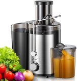 Hanchen Tech 800W Centrifugal Juicer Extractor with Wide 3" Feed Chute, Stainless Steel, BPA-free - Black