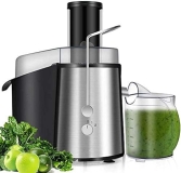 Nightcore 700W Juice Extractor with Wide Mouth Feed Chute, Stainless Steel, 3 Speeds - Centrifugal Juicer for Fruit and Vegetable, BPA-Free"