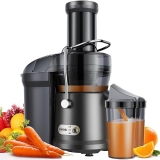 GdorDirect 1200W Juicer with 3.2" Feed Chute, Titanium Cutting System, Dual Speeds, Gun Grey Finish
