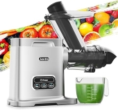 Aeitto Cold Press Juicer: Wide Chute, Large Capacity, High Juice Yield, Easy to Clean, Silver