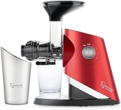 Sana 727 Supreme Cold Press Masticating Juicer | Large Batch | Non-Stop Juicing | 4 Speed Motor | Easy Clean | Red