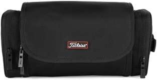 Titleist Players Hanging Toiletries Bag in Black/Red, 5.5"x11.5"x5" - Travel Organizer