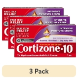 Cortizone 3-Pack Cortizone-10 Intensive Moisture 1% Hydrocortisone Cream for Eczema & Bug Bite Relief, 1 oz