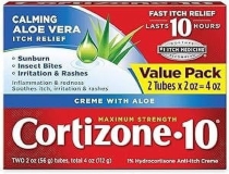 Cortizone 10 Maximum Strength Hydrocortisone Cream with Aloe 2.0 oz - 2 Pack