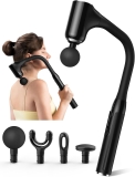 CNV Deep Tissue Back Massager for Pain Relief with Extended Handle - Adjustable Speed & 4 Heads