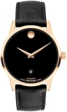 Movado Museum Classic Men's Automatic Watch with Leather Strap - Self-Winding Luxury Timepiece - 40mm