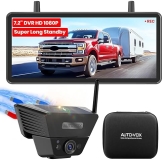 Auto-Vox Wireless Solar Backup Camera with 7.2" DVR Monitor - 1080P, Split Recording, Stable Signal, Easy Install - HD Night Vision