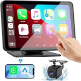 Kiswuren 7" HD Wireless Carplay Screen with Android Auto, GPS, Backup Camera - All Vehicles