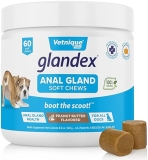 Vetnique Labs Glandex Soft Chew Treats with Pumpkin for Dogs (Peanut Butter, 60 Count)