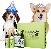 Pawfume Dog Gift Set: Probiotic Deodorizer Spray, Grooming Mist, Brush - Spa Quality for All Breeds