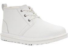 UGG Neumel Men's White Leather Chukka Boots with Wool Sockliner - Size 9