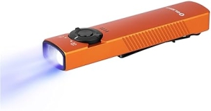 OLIGHT Arkfeld UV Rechargeable EDC Flashlight, 1000 Lumens Combo for Outdoors, Emergency, Working, Pet Urine Detection - Orange CW