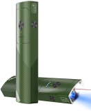 TOURIT Flat EDC Flashlight 1000 Lumens, Rechargeable with Red Beam, UV Light, Magnetic Base - Green
