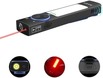 Rechargeable Flat Flashlight with 1000 Lumens, Red Beam LED Lights Combo, Buzzer - Ideal for Outdoor MayDay & Father's Day