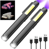 X.Store Rechargeable LED Pen Flashlight with UV Black Light - Compact EDC Torch for Camping & Repair