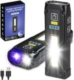 DARKBEAM UV Flashlight 365nm Black Light, USB Rechargeable, Mini Magnetic Bright COB Red Light - Pet Urine & Antique Detection"