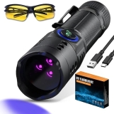 Rechargeable 365nm UV Blacklight Flashlight for Pet Urine Detection