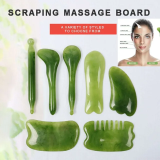 VELORA 7-Piece Jade Gua Sha Beauty Roller Set for Natural Face & Neck Massage