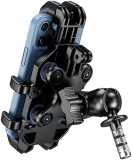 BRCOVAN Adjustable Motorcycle Phone Mount with Vibration Dampener, Fits 12-25.4mm Stem Tubes, for 5.4''-7.2'' Smartphones