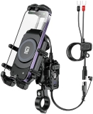 BRCOVAN Wireless Motorcycle Phone Mount with Fast Charging & Anti-Theft Security - Fits 5.4''-7.2'' Smartphones