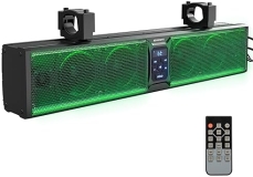 KEMIMOTO Waterproof Bluetooth UTV Sound Bar with Multicolor Lights - 25-inch Speakers
