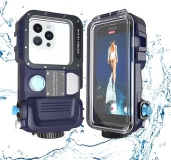 VOEAIN Universal Waterproof Diving Phone Case, 131FT/40M Underwater Photography, Bluetooth - Button Control, iPhone/Samsung