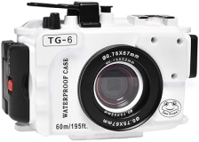 Seafrog WPC-TG6 Waterproof Housing for Olympus TG-6 Cameras - 195FT/60M Diving Case with Red Filter - White