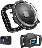 SHOOT GoPro Dome Port with Upgraded Coating Film - Dual Handle Stabilizer, Waterproof Case for Hero 13/12/11/10/9 Black"