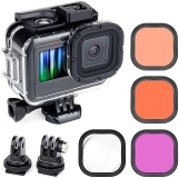 GEPULY Waterproof Case for GoPro Hero 13-9 Black, 60M Dive Housing with Filters