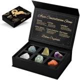Aovila Aries Zodiac Healing Crystals Gift Set with Horoscope Box - Birthstones & Astrology Stones