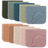 Comfy Cubs Large 6-Layer Muslin Burp Cloths 10-Pack - Soft & Absorbent 100% Cotton for Baby Drool - Gender-Neutral"