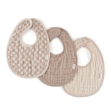 Itzy Ritzy Triple-Layer Cotton Muslin Baby Bib Set - Ideal for Drooling, Teething, & Eating