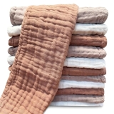 Sunny Large 100% Cotton Muslin Burp Cloths for Baby - 12 Pack, Soft & Absorbent Unisex Newborn Essentials