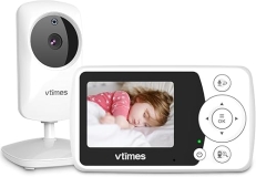 VTimes Wireless Baby Monitor with Camera, 2.4" LCD Screen, Night Vision, Temperature Sensor - Ideal for Baby, Elderly, Pet"