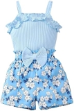 Kucnuzki Sleeveless Tank Top & Floral Shorts Set for Toddler Girls - Summer Outfits