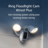 Ring Floodlight Cam Wired Plus 1080p HD Video, White - 2021 Release