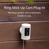 Ring Stick Up Cam Plug-In | Outdoor Security Camera with Color Night Vision & Two-Way Talk | Weather-Resistant, Alexa Compatible | White