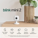 Ring Blink Mini 2 Home Security Camera - HD Video, Color Night View, Motion Detection, Two-Way Audio, Built-in Spotlight - White