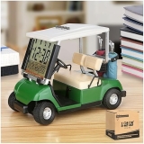10L0L Mini Golf Cart Alarm Clock LCD Display Calendar Golf Gifts for Men - Green