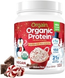 Orgain Organic Vegan Protein Powder - Peppermint Hot Cocoa Holiday Flavor, 21g Plant Protein, 5g Fiber, Non-GMO - 1.02 lb