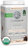 Sunwarrior Organic Vegan Protein Powder with BCAAs & Recovery Minerals | Chocolate Flavor, 20 Servings"