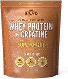 B.rad Grass-Fed Whey Protein Isolate Powder with Creatine | All-Natural Superfuel | 2 lbs | USA-Sourced | Peanut Butter